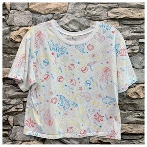 #91 Harry Potter Character Graphics Crop Tee Short Sleeve T-Shirt Top Large